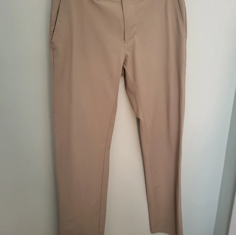 Vineyard Vines Men Performance Pants 30 X 32 Flat Straight‎ Leg Stretch Beige